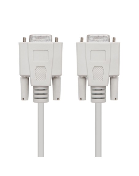 Cable rs232 db9 nanocable 1.8m - hembra - hembra - beige null modem