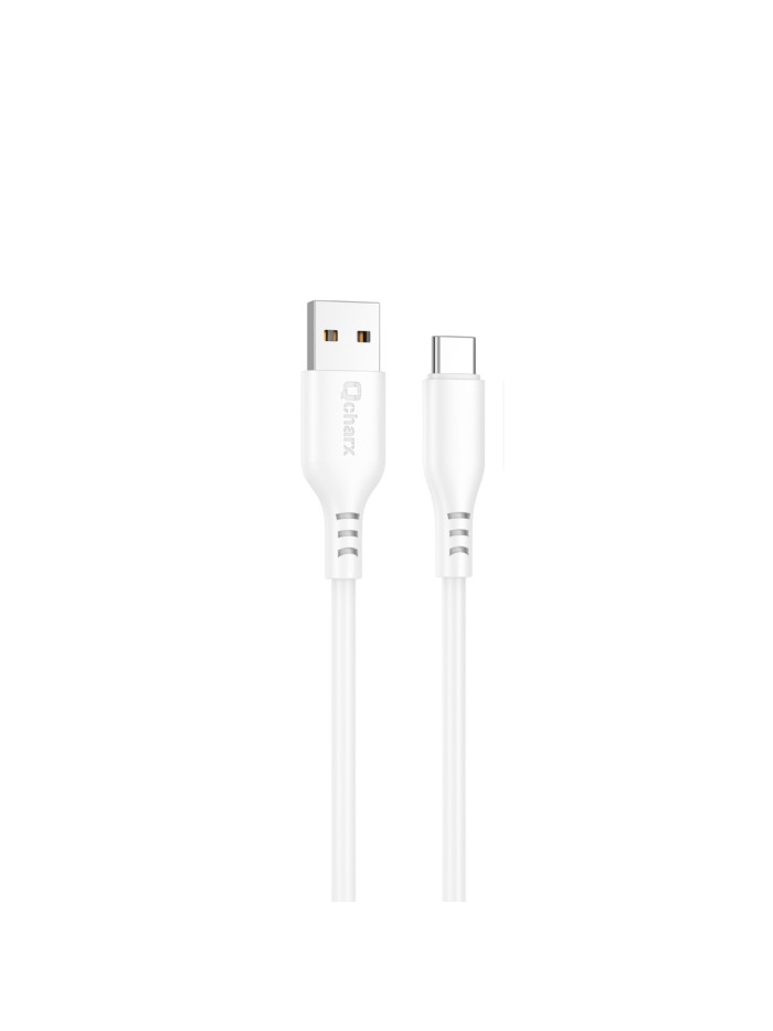 Cable qcharx tokyo usb a tipo c 3a - 1 m - silicona blanco tacto suave Cable qcharx tokyo usb a tipo c 3a - 1 m - silicona blanco tacto suave
