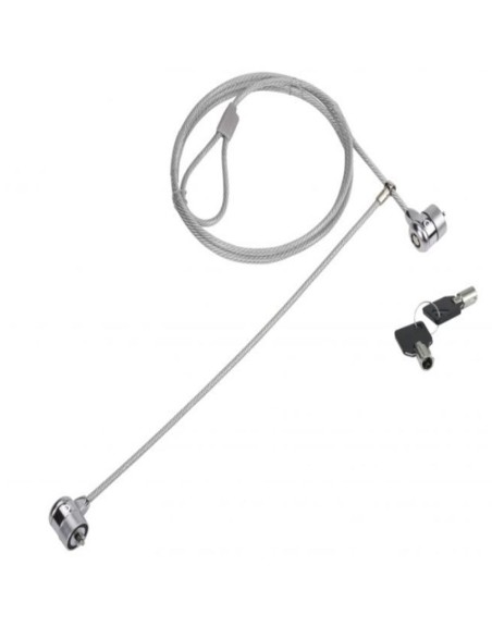 Cable seguridad para portatiles 1.5m conceptronic doble cabezal + llave