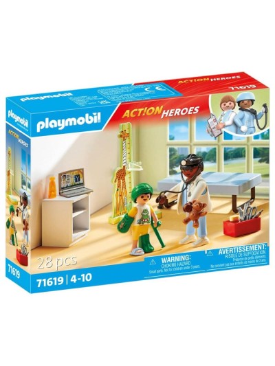 Playmobil action heroes: pediatria con osito de peluche