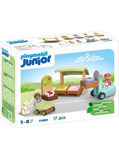 Playmobil junior puesto ecológico y carretilla elevadora