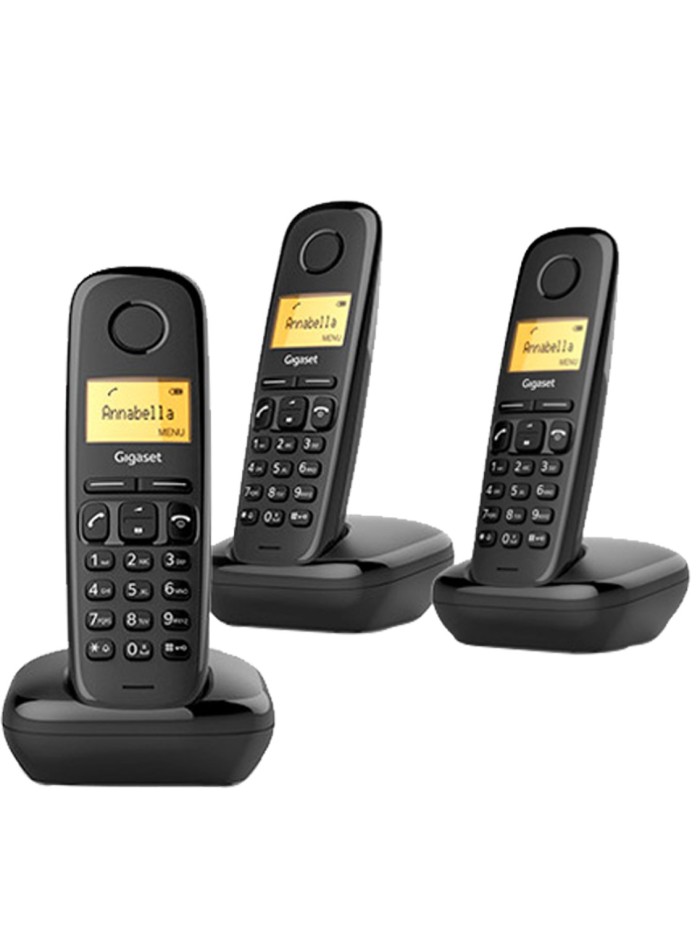 Telefono fijo inalambrico gigaset a170 trio negro 50 numeros agenda - 10 tonos Telefono fijo inalambrico gigaset a170 trio negro 50 numeros agenda - 10 tonos