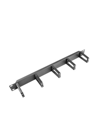 Organizador de cables lanberg 5 anillas plastico 1u tipo b rack 19 negro