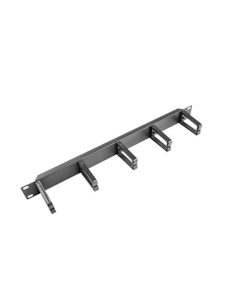 Organizador de cables lanberg 5 anillas plastico 1u tipo b rack 19 negro