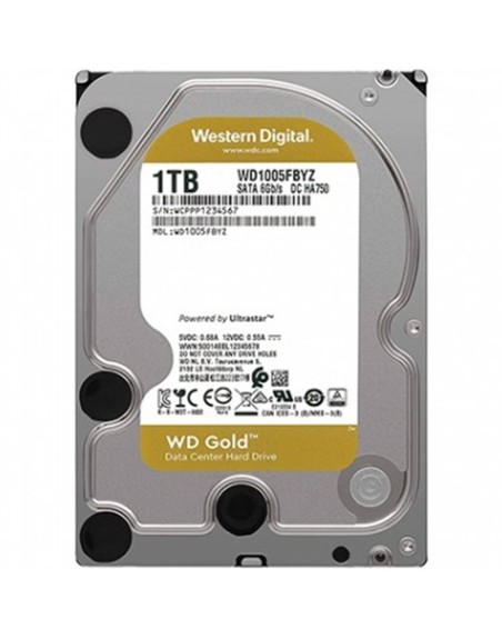 Disco duro interno hdd wd western digital gold wd1005fbyz 1tb 3.5 pulgadas sata 3 7200rpm 128mb