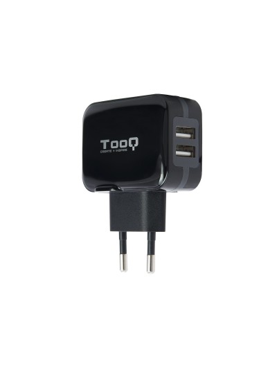 Cargador pared tooq usb tqwc - 1s02 2xusb 3.4 a(total) ai - tech negro