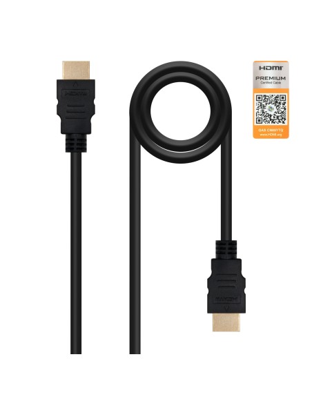 Cable hdmi v2.0 premium nanocable 1.5m negro - macho - macho