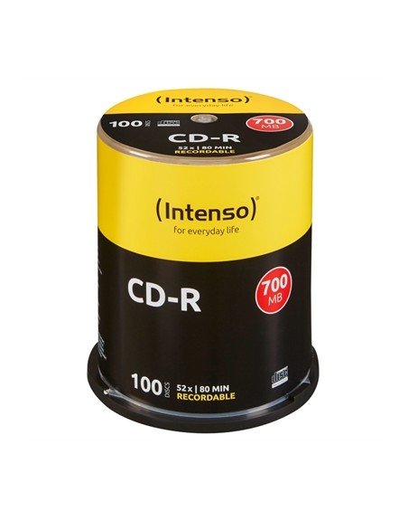 Tarrina de cd - r virgenes intenso 700mb - 80 min tubo 100 unidades