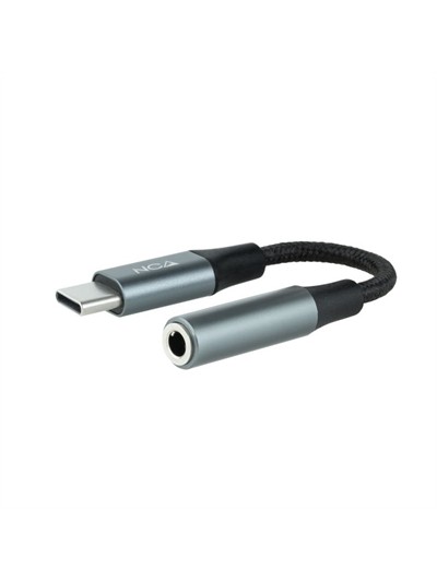 Cable adaptador usb tipo c a jack 3.5mm nanocable 0.11m - macho - hembra - gris