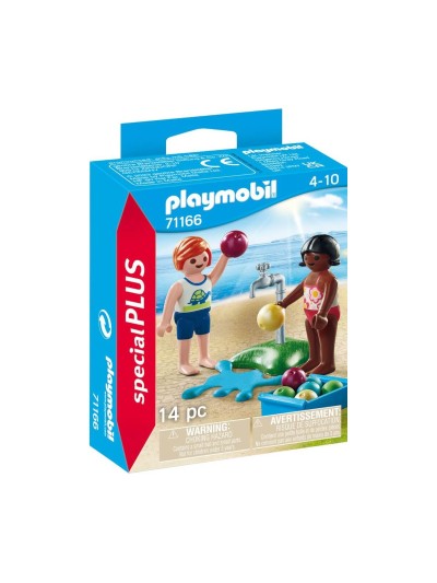 Playmobil niños con globos de agua
