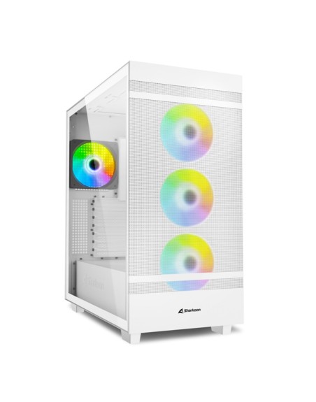 Caja ordenador gaming sharkoon rebel c50 rgb atx 2 x usb 3.2 1 x usb tipo c sin fuente blanco