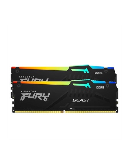 Memoria ram ddr5 16gb 2 x 8gb kingston - 5600 mhz - pc5 - 44800 - fury beast rgb - cl40 - 1.25v