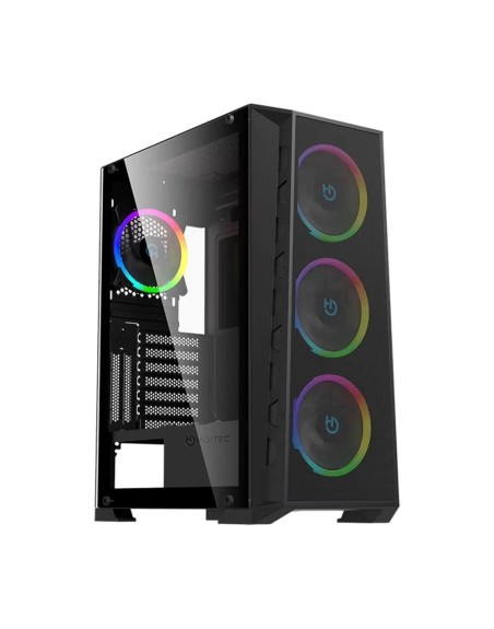 Caja ordenador gaming hiditec e - atx mh12 metal mesh argb cristal templado negro