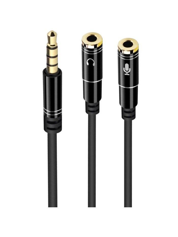 Cable adaptador de audio ewent jack 3.5mm macho a jack 3.5mm hembra x2 negro 0.30m Cable adaptador de audio ewent jack 3.5mm macho a jack 3.5mm hembra x2 negro 0.30m