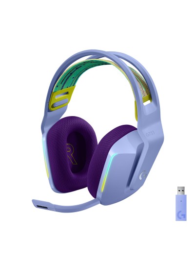 Auricular con microfono logitech g g7 gaming wireless inalambrico lila
