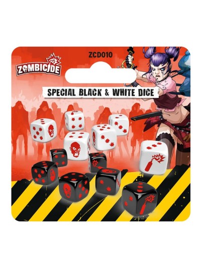 Pack dados especial black - white juego de mesa zombicide