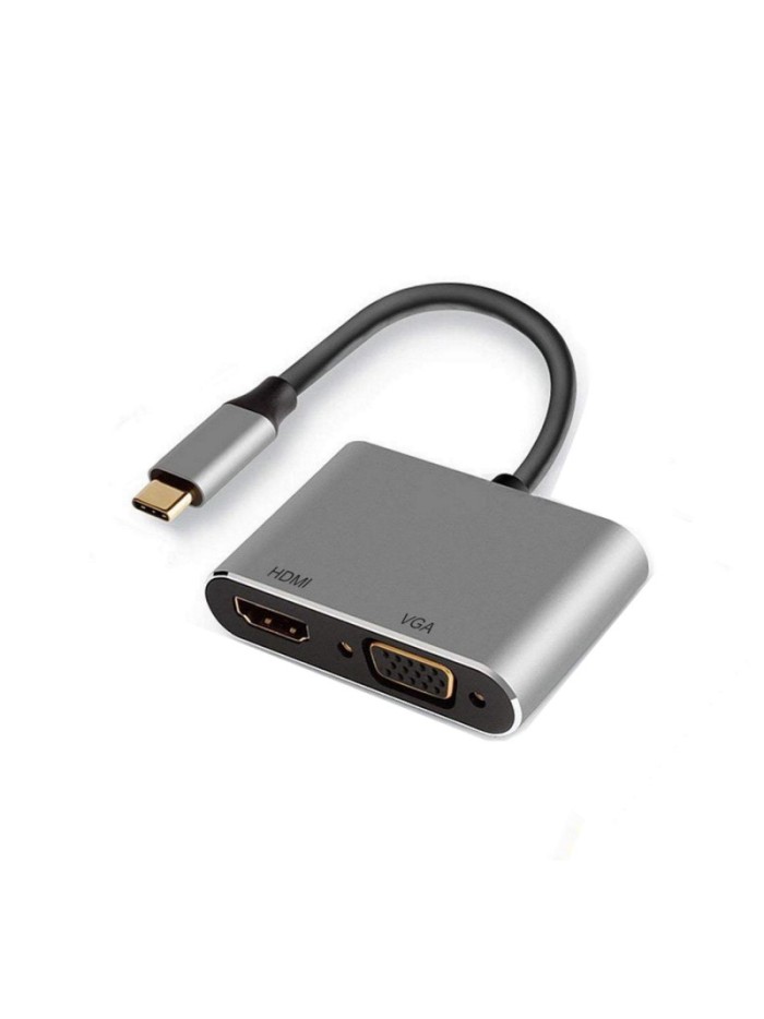Adaptador ewent usb tipo c a hdmi 4k y vga 15cm - macho - hembra Adaptador ewent usb tipo c a hdmi 4k y vga 15cm - macho - hembra
