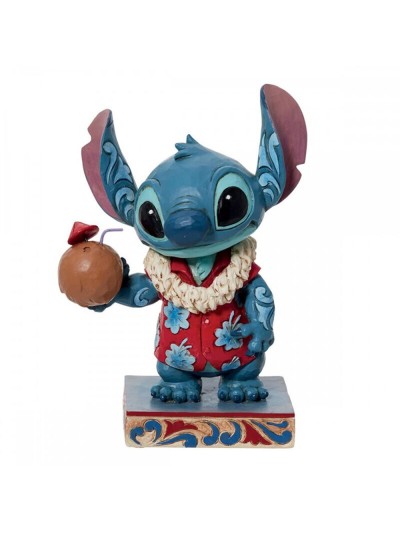 Figura decorativa enesco disney lilo & stitch - stitch hawaiano
