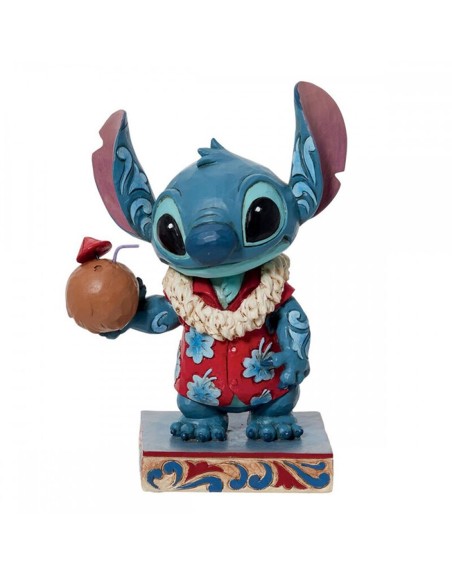 Figura decorativa enesco disney lilo & stitch - stitch hawaiano