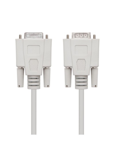 Cable rs232 db9 nanocable 1.8m - macho - hembra - beige