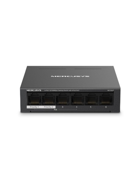 Switch mercusys ms106lp 6 puertos - 10 - 100mbps - rj45 4p poe