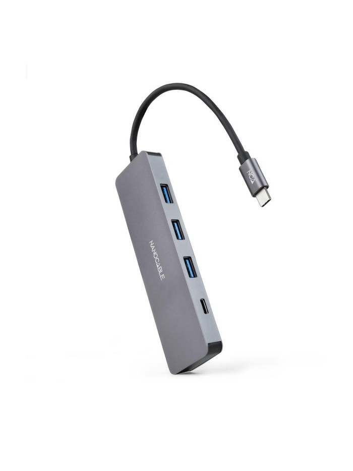 Hub nanocable usb - c a 3xusb3.0 - h + 1xusb - c - h aluminio 10 cm - gris Hub nanocable usb - c a 3xusb3.0 - h + 1xusb - c - h aluminio 10 cm - gris