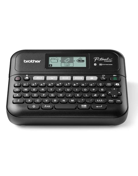 Rotuladora brother pt - d460btvp lcd - 2 lineas - teclado qwerty - corte de cinta manual