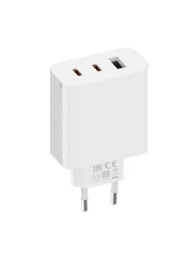Cargador xiaomi 2c1a gan 67w trio - 2 x usb c 1 x usb a - con cable - color blanco