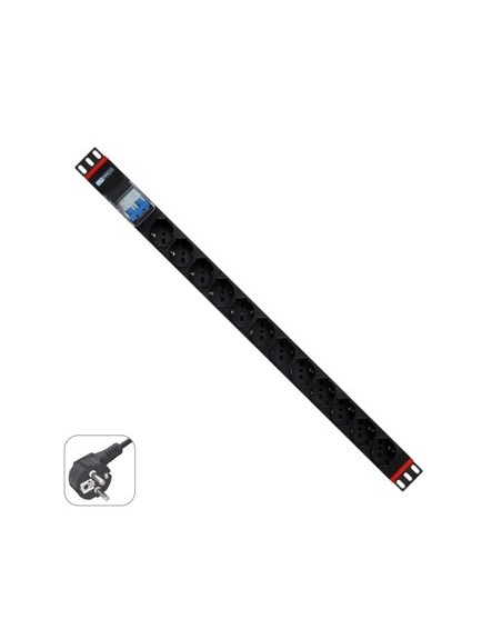 Regleta rack wp 1u 12 enchufes schuko con magnetotermico
