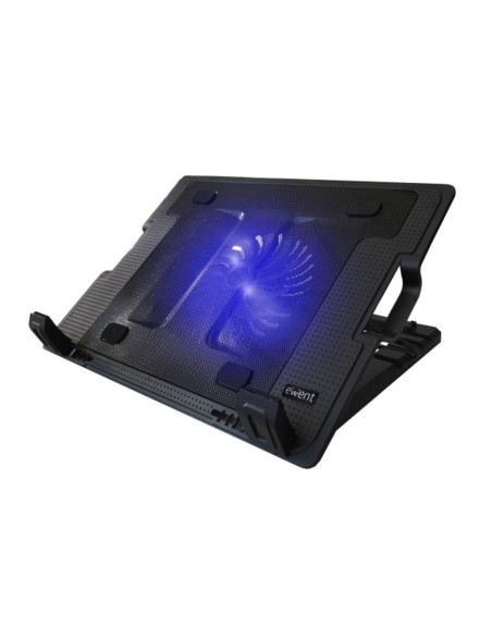 Soporte - base refrigeracion para ordenador portatil ewent ew1258 - 1 ventilador - 2 usb - hasta 17 pulgadas