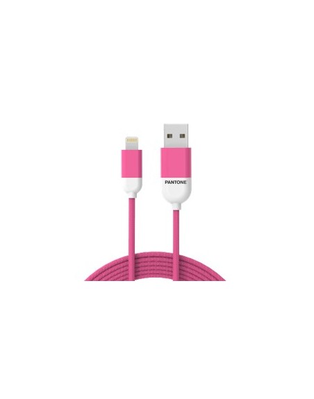Cable nylon pantone lightning a usb 1.5m rosa