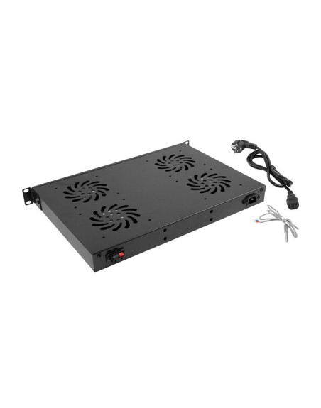 Panel ventilacion lanberg lcd 4 ventiladores termostato 230v 1u rack 19 negro