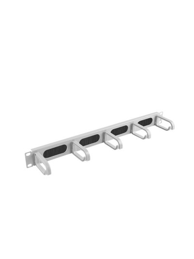 Organizador de cables lanberg 19 pulgadas con brush panel 5 rings - type b 1u gris