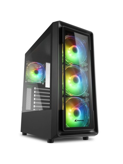 Caja sharkoon tk4 rgb atx 2xusb3.0 1xusb2.0 sin fuente negro