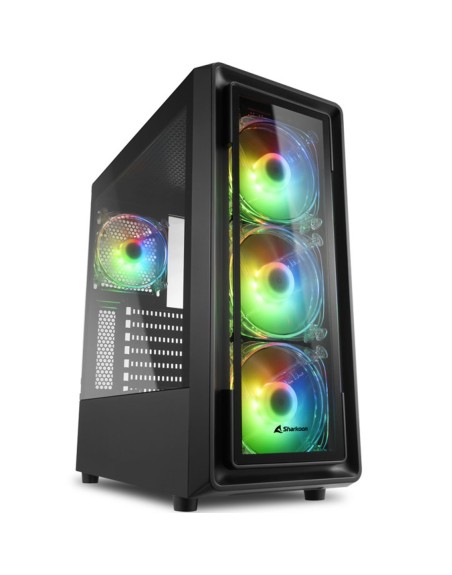 Caja sharkoon tk4 rgb atx 2xusb3.0 1xusb2.0 sin fuente negro