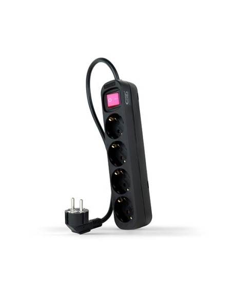 Regleta 4 tomas 1.4m con interruptor nanocable negro 4 tomas - 250v - proteccion