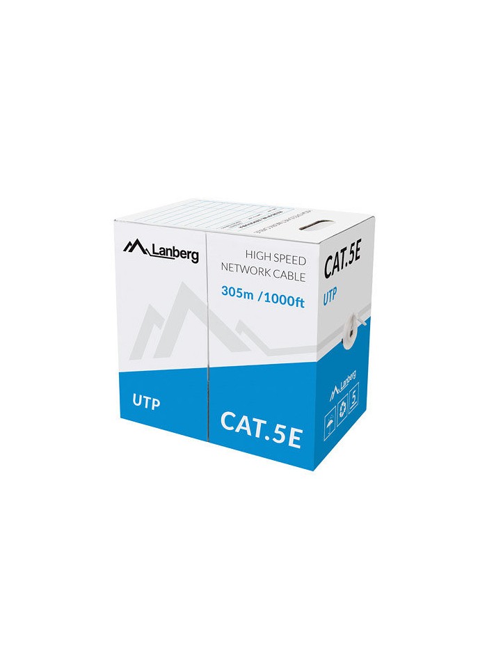 Bobina cat.5e lanberg utp 305m rj45 solid cobre fluke tested awg24 cpr gris Bobina cat.5e lanberg utp 305m rj45 solid cobre fluke tested awg24 cpr gris