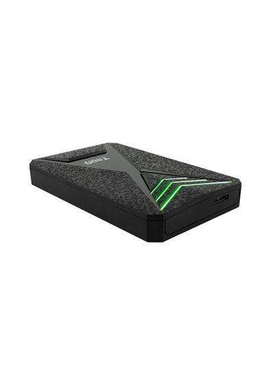 Caja externa gaming tooq tqe - 2550rgb para hdd - ssd 2.5 pulgadas 9.5mm sata 3 usb 3.0 - 3.1 negro