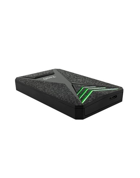 Caja externa gaming tooq tqe - 2550rgb para hdd - ssd 2.5 pulgadas 9.5mm sata 3 usb 3.0 - 3.1 negro