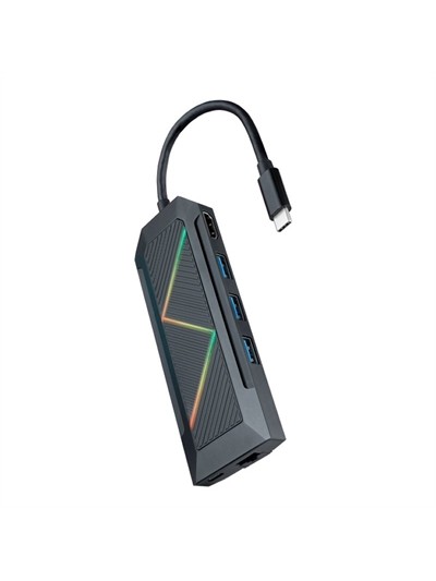 Hub nanocable 8 en 1 usb tipo c - usb - hdmi - rj45 - micro sd - 15cm - macho - hembra