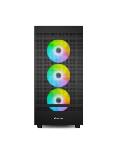 Caja ordenador gaming sharkoon rebel c50 rgb atx 2 x usb 3.2 1 x usb tipo c sin fuente negro