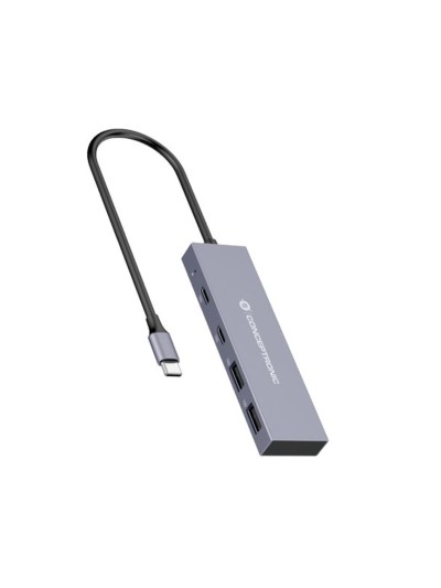 Hub usb tipo c conceptronic hubbies13g 2 x usb tipo c - 2 x usb tipo a - aluminio