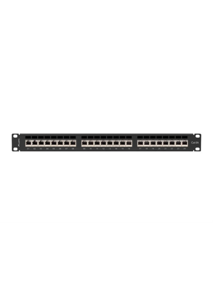 Patch panel lanberg 24 puertos 1u cat.6a ftp 19 pulgadas negro Patch panel lanberg 24 puertos 1u cat.6a ftp 19 pulgadas negro