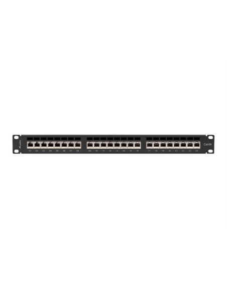 Patch panel lanberg 24 puertos 1u cat.6a ftp 19 pulgadas negro