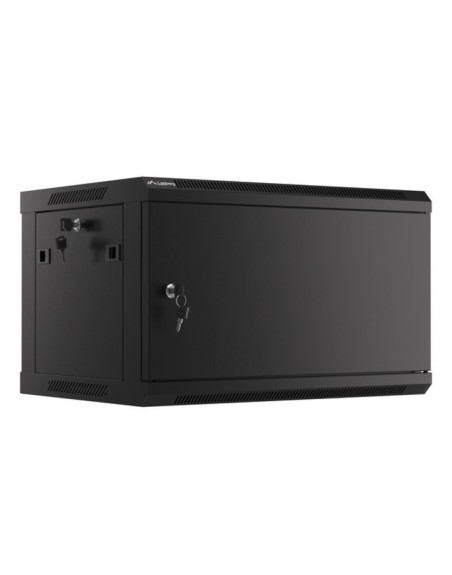 Armario lanberg mural rack 19 pulgadas 6u - 600x450 negro
