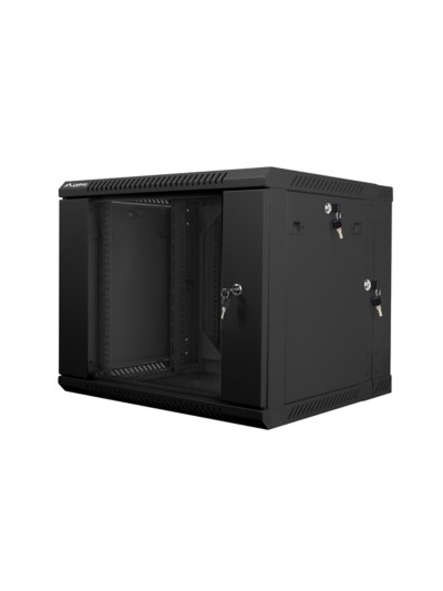Armario lanberg mural doble seccion rack 19 pulgadas 9u - 600x600 negro