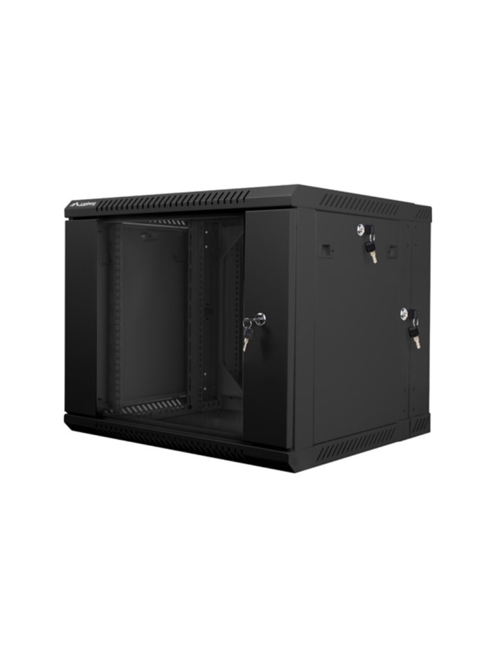 Armario lanberg mural doble seccion rack 19 pulgadas 9u - 600x600 negro Armario lanberg mural doble seccion rack 19 pulgadas 9u - 600x600 negro