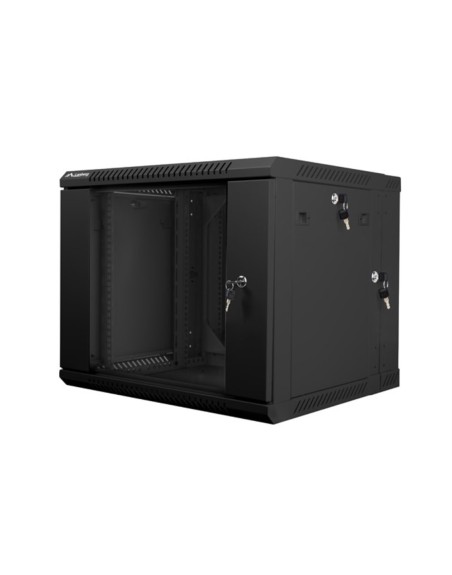 Armario lanberg mural doble seccion rack 19 pulgadas 9u - 600x600 negro