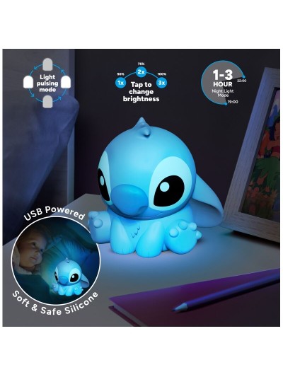 Lámpara de silicona 3d paladone disney stitch