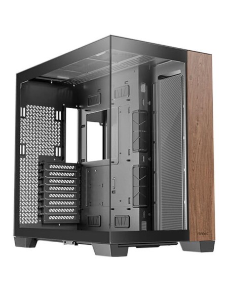 Caja ordenador gaming antec fishtank c8 wood e - atx cristal templado negro